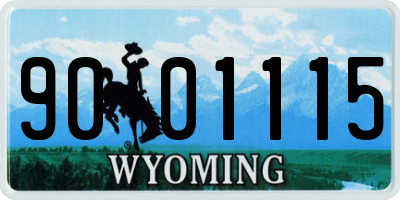 WY license plate 9001115