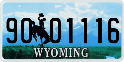 WY license plate 9001116