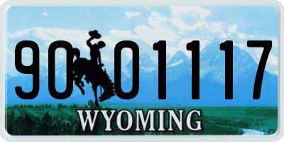 WY license plate 9001117