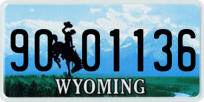WY license plate 9001136