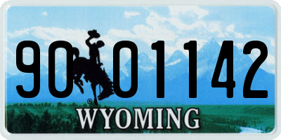 WY license plate 9001142