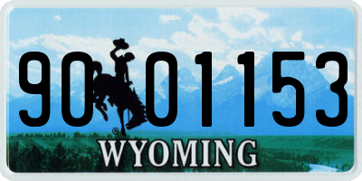 WY license plate 9001153