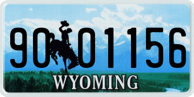 WY license plate 9001156