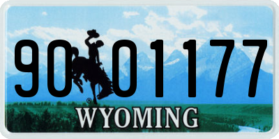 WY license plate 9001177