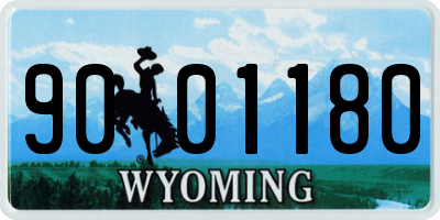 WY license plate 9001180