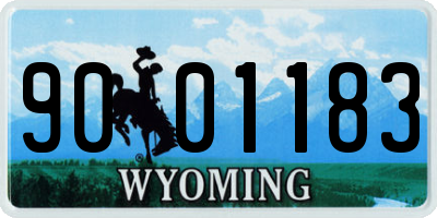 WY license plate 9001183