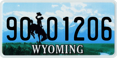 WY license plate 9001206