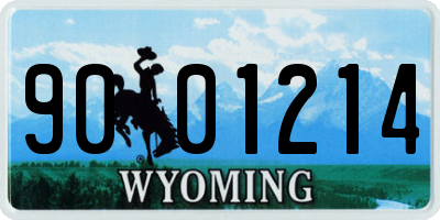 WY license plate 9001214