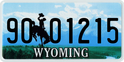 WY license plate 9001215