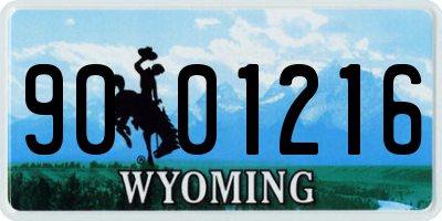 WY license plate 9001216