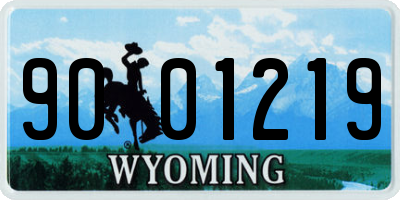 WY license plate 9001219