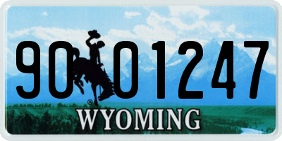 WY license plate 9001247