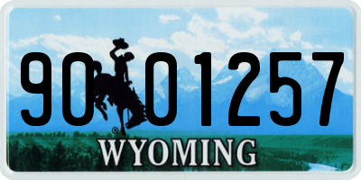 WY license plate 9001257