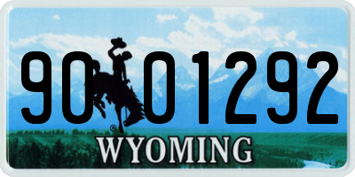 WY license plate 9001292