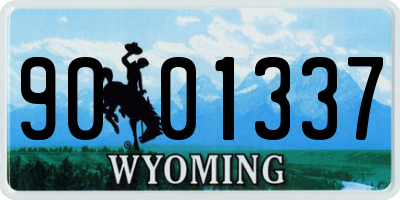 WY license plate 9001337