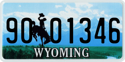 WY license plate 9001346