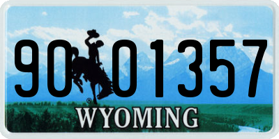 WY license plate 9001357