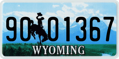 WY license plate 9001367