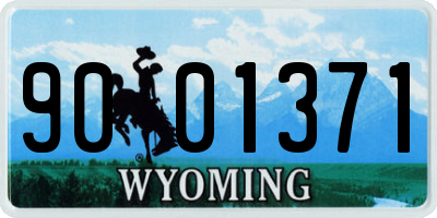 WY license plate 9001371