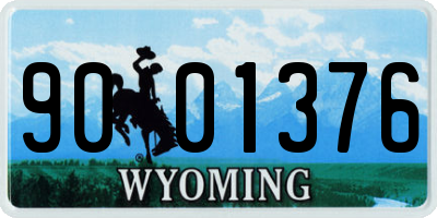 WY license plate 9001376