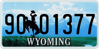 WY license plate 9001377