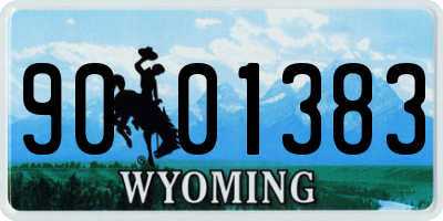 WY license plate 9001383