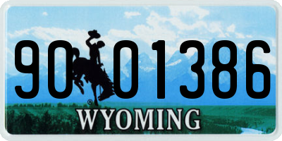 WY license plate 9001386
