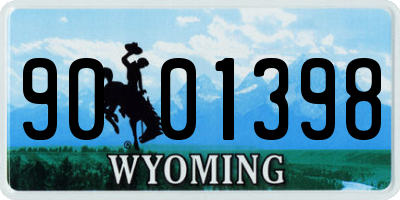 WY license plate 9001398