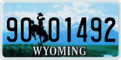 WY license plate 9001492