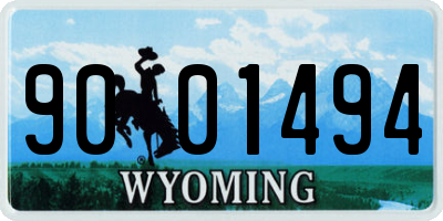 WY license plate 9001494
