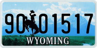 WY license plate 9001517