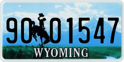 WY license plate 9001547