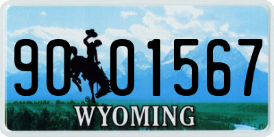 WY license plate 9001567