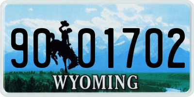 WY license plate 9001702