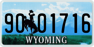WY license plate 9001716