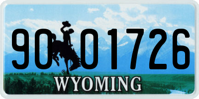 WY license plate 9001726