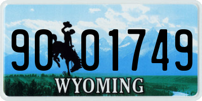 WY license plate 9001749