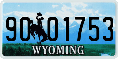 WY license plate 9001753