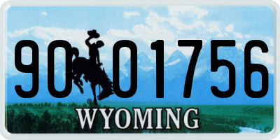 WY license plate 9001756