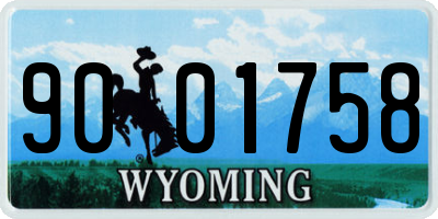 WY license plate 9001758