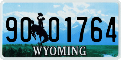 WY license plate 9001764