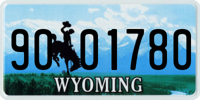 WY license plate 9001780