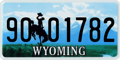 WY license plate 9001782