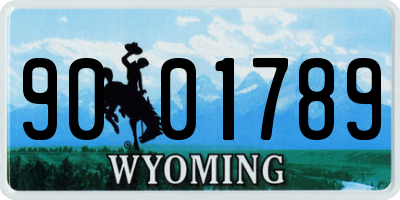 WY license plate 9001789