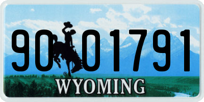 WY license plate 9001791
