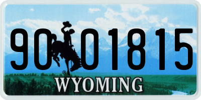 WY license plate 9001815