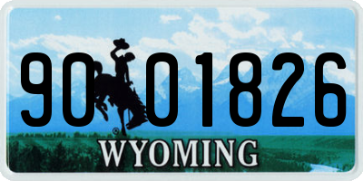 WY license plate 9001826