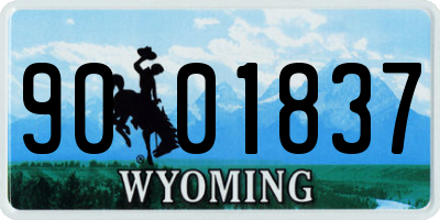 WY license plate 9001837