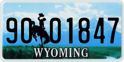 WY license plate 9001847