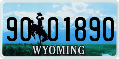 WY license plate 9001890